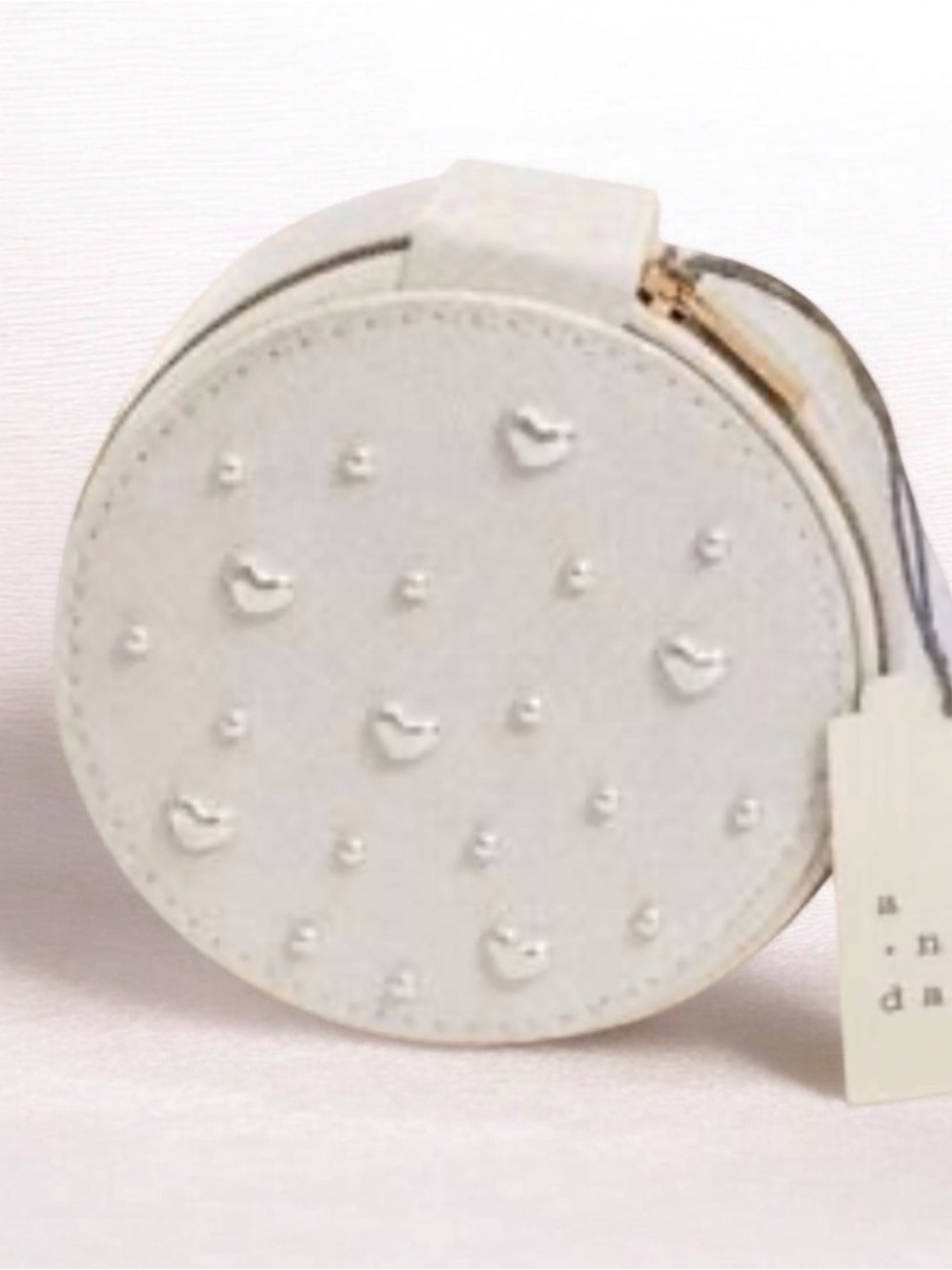 A New Day Round Pearl and Heart Travel Jewelry Organizer